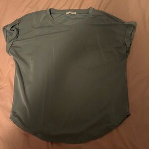 T.J.Maxx Blue Short Sleeve Blouse